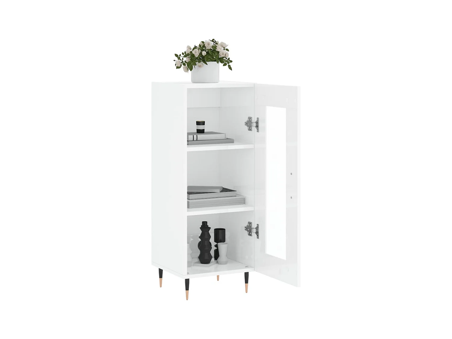 Buffet | Bahut | Meuble de rangement Blanc brillant 34,5x34x90 cm Bois d'ingénierie