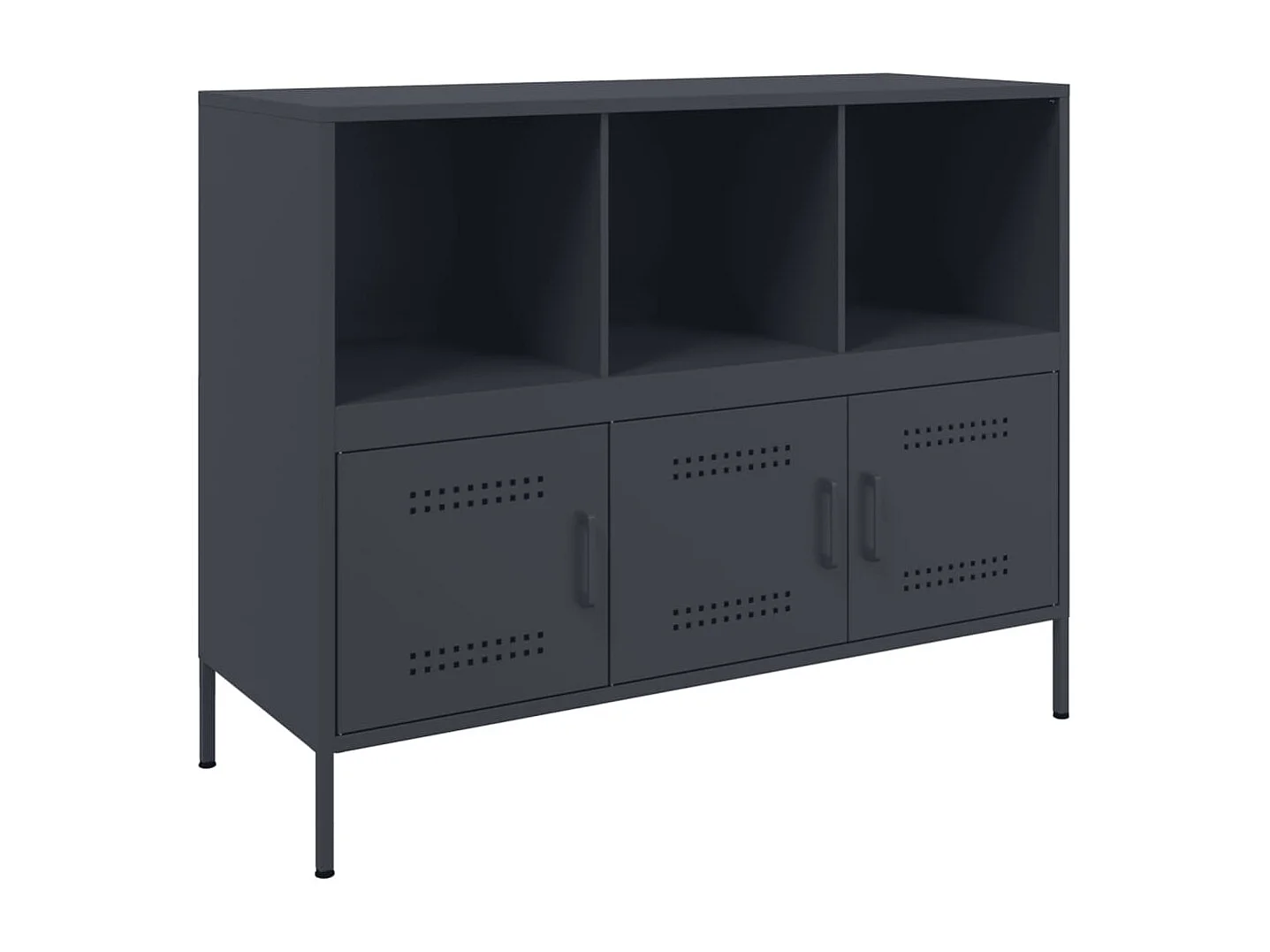 Credenza | Buffet | Armadio Antracite 100,5x39x79 cm in Acciaio