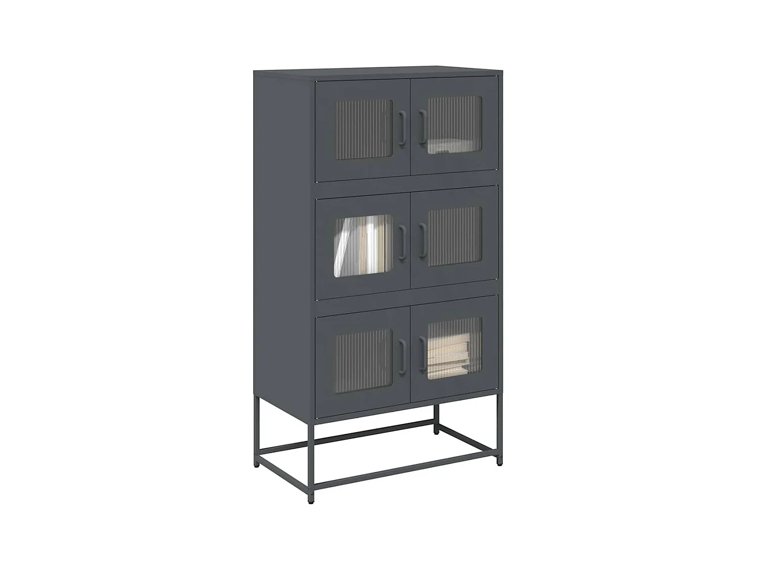 Buffet | Bahut | Meuble de rangement haut anthracite 68x39x123 cm acier