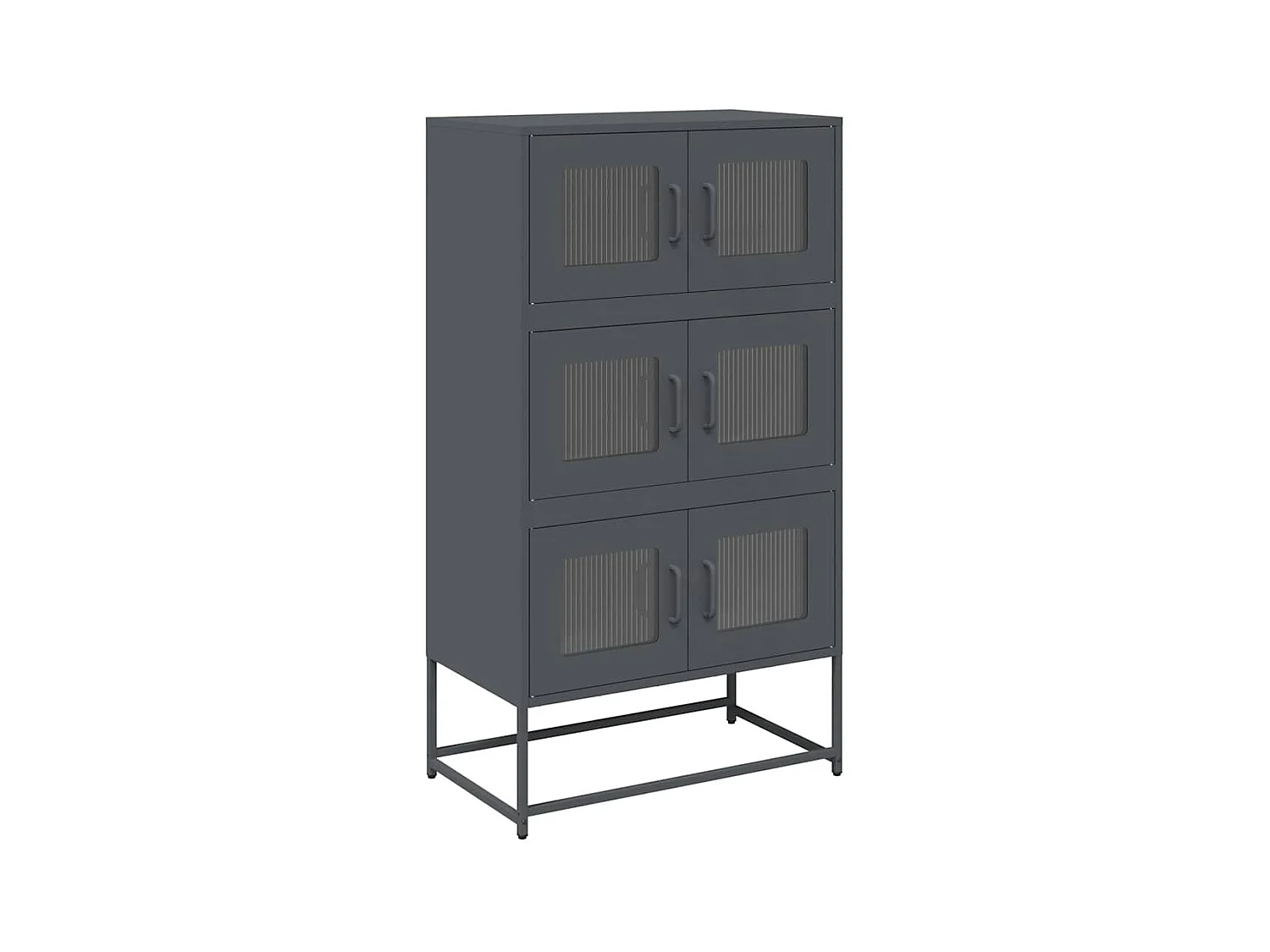 Buffet | Bahut | Meuble de rangement haut anthracite 68x39x123 cm acier