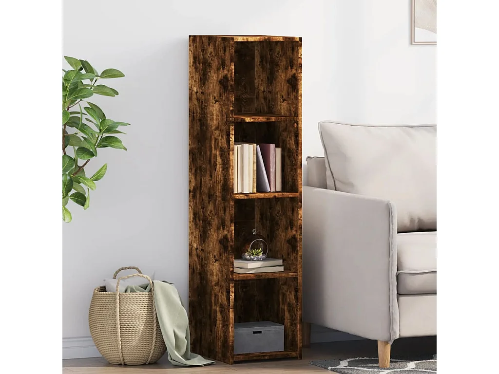 Buffet | Bahut | Meuble de rangement chêne fumé 30x41x124 cm bois d'ingénierie