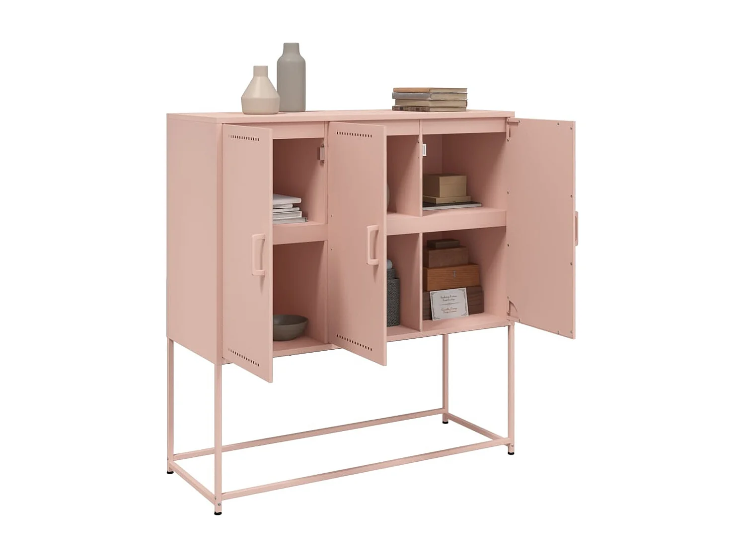Credenza | Buffet | Armadio Rosa 100,5x39x107 cm in Acciaio