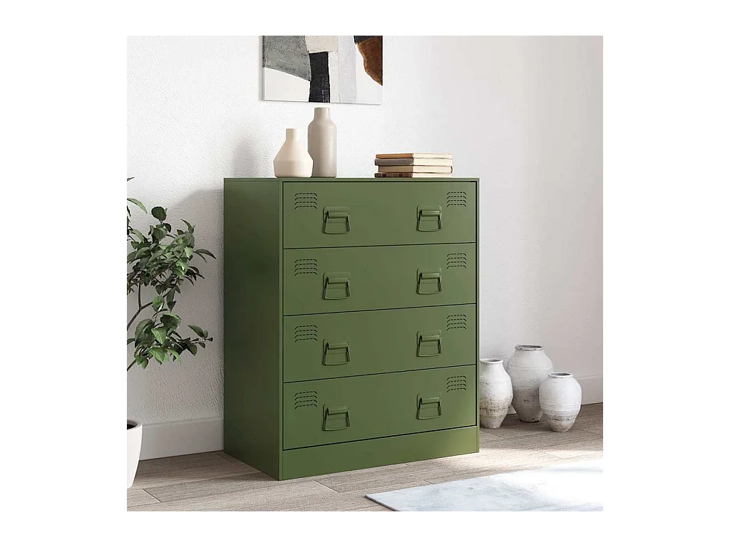 Credenza | Buffet | Armadio Verde Oliva 67x39x83 cm in Acciaio