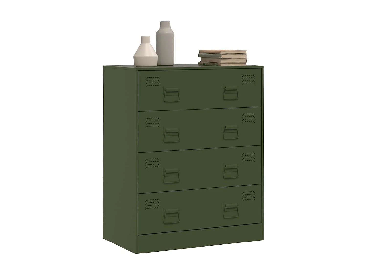 Buffet | Commode à tiroir | Meuble de rangement vert olive 67x39x83 cm acier