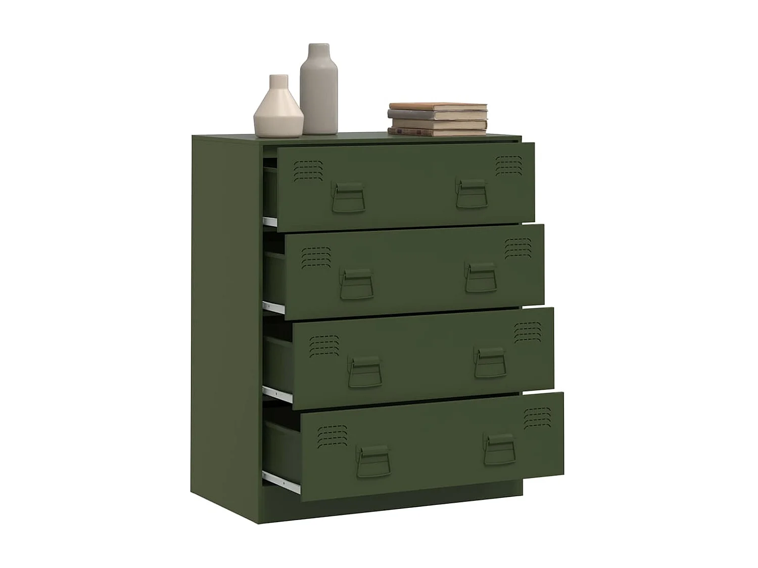 Buffet | Commode à tiroir | Meuble de rangement vert olive 67x39x83 cm acier