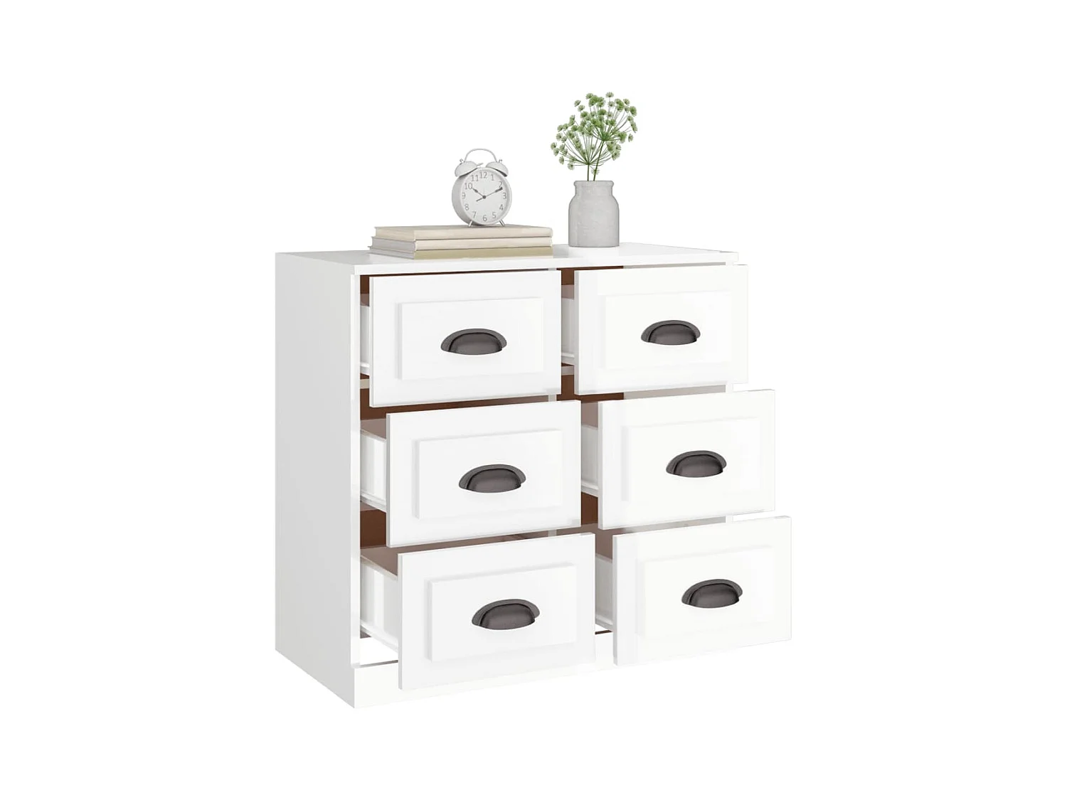 Buffet | Bahut | Meuble de rangement blanc brillant 70x35,5x67,5 cm bois d'ingénierie
