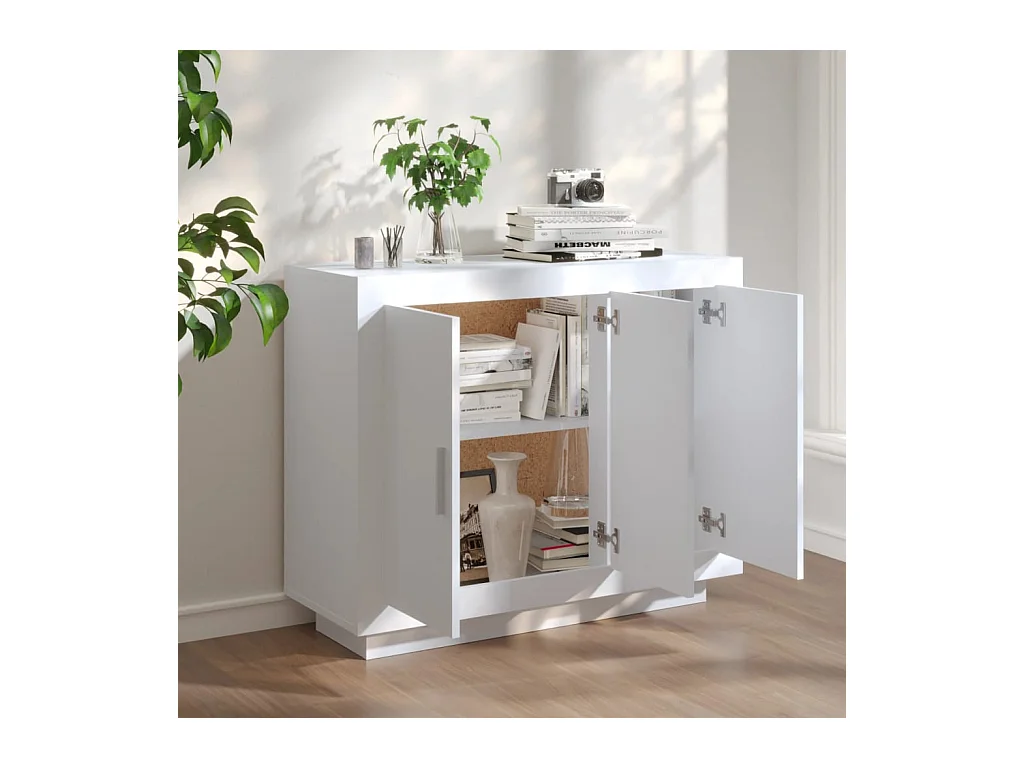 Buffet | Bahut | Meuble de rangement blanc 92x35x75 cm bois d’ingénierie