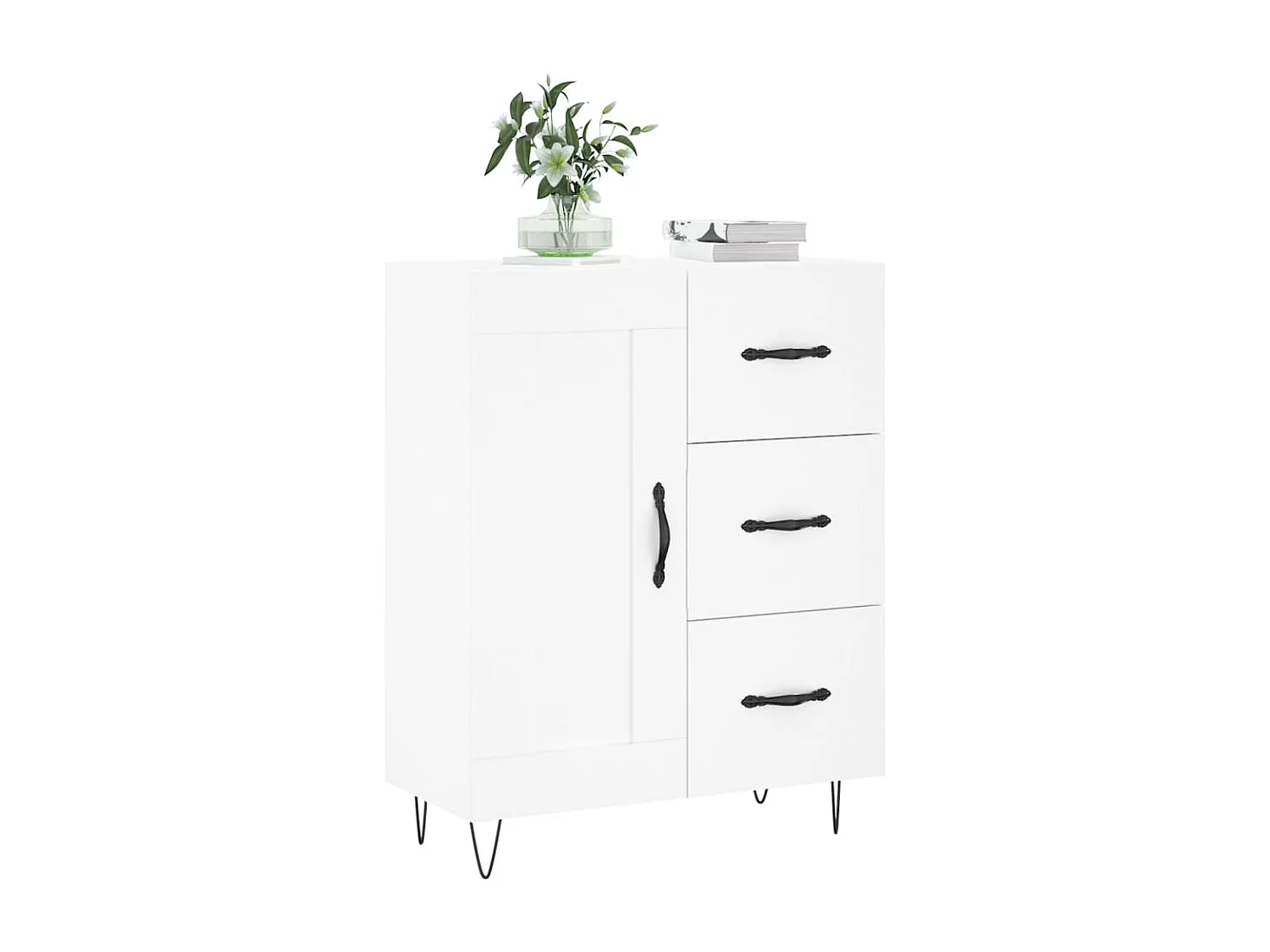Buffet | Bahut | Meuble de rangement blanc 69,5x34x90 cm bois d'ingénierie