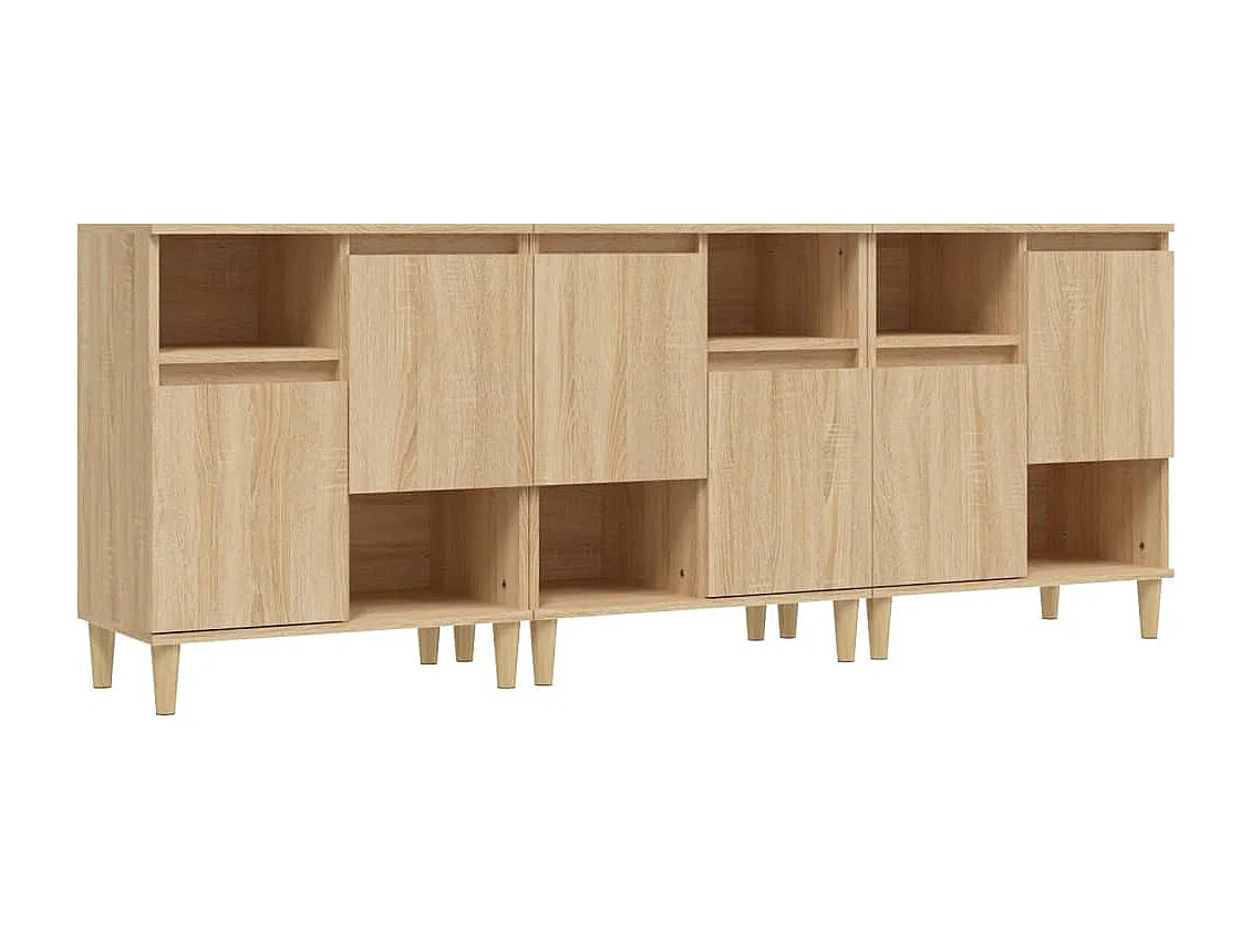 Buffets | Bahuts | Meuble de rangement 3 pcs chêne sonoma 60x35x70 cm bois d'ingénierie