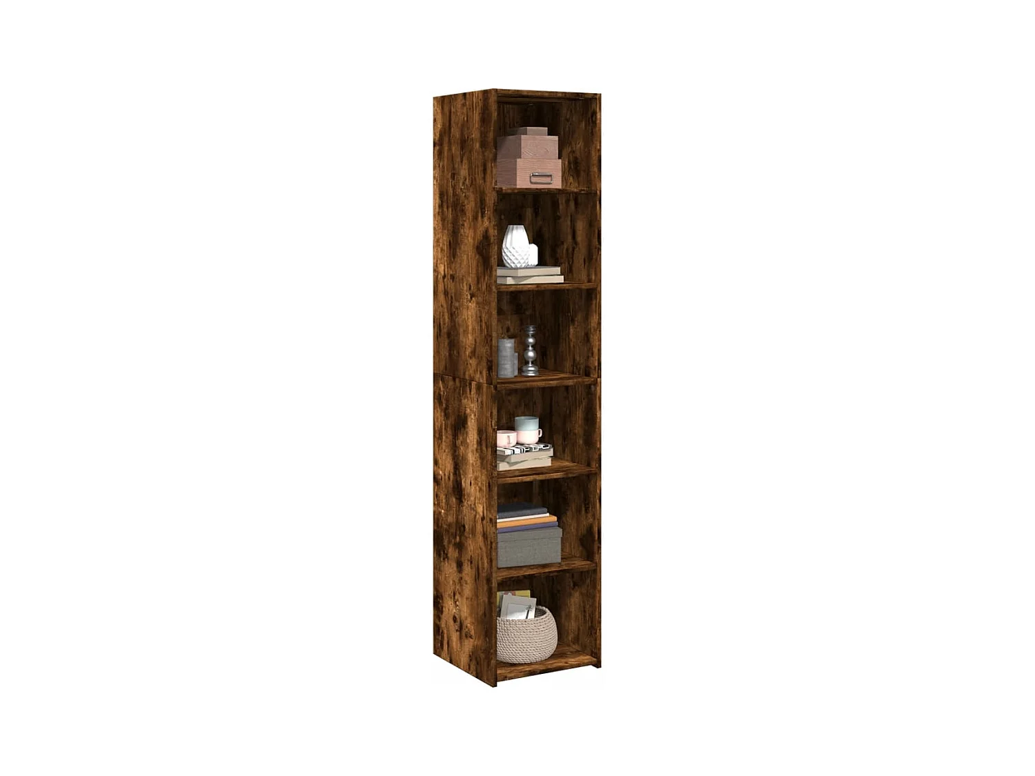 Buffet | Bahut | Meuble de rangement haut chêne fumé 40x41x185 cm bois d'ingénierie