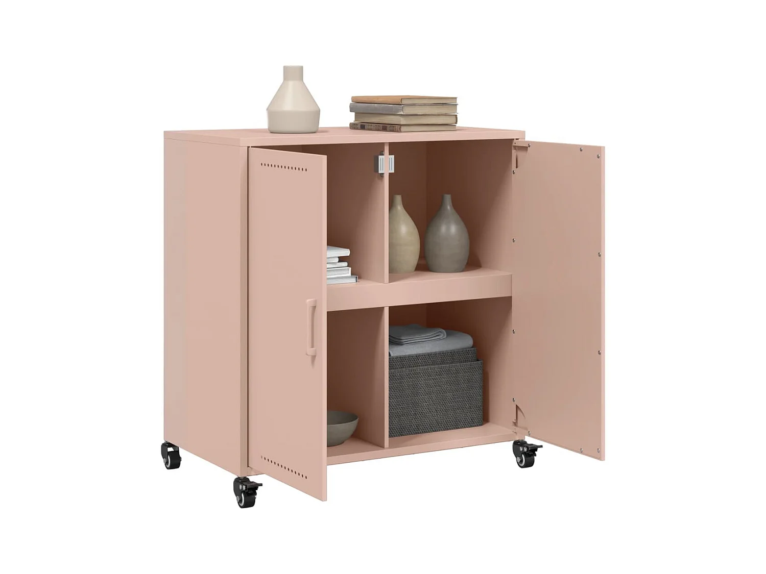 Credenza | Buffet | Armadio Rosa 68x39x72 cm in Acciaio