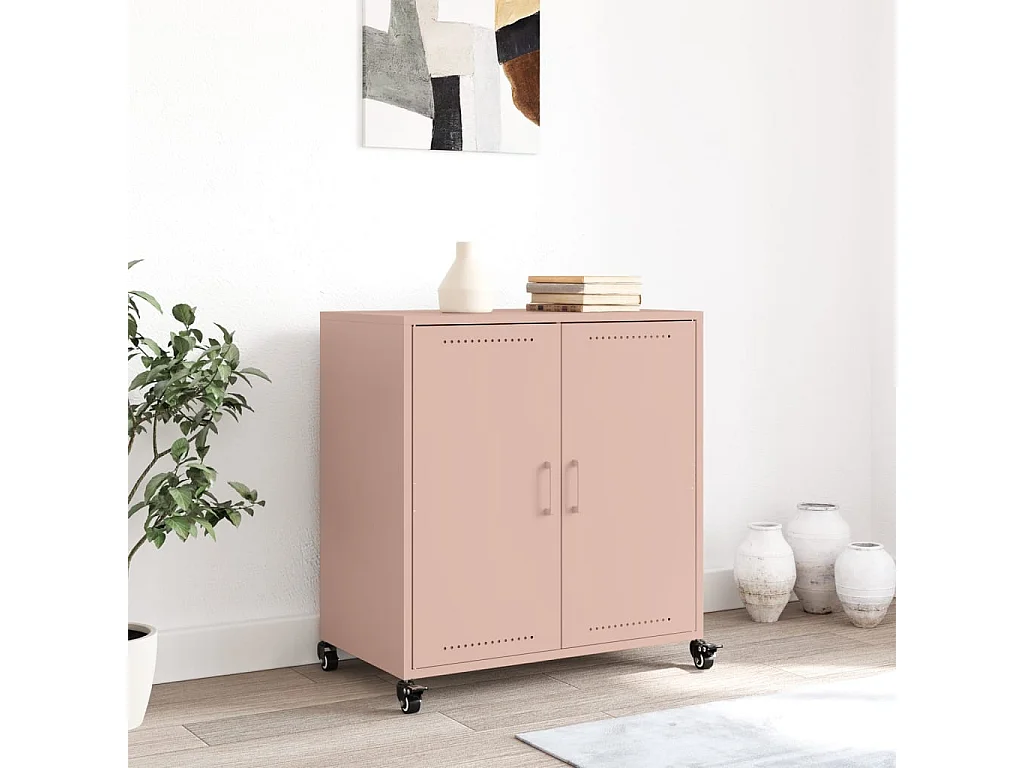 Credenza | Buffet | Armadio Rosa 68x39x72 cm in Acciaio