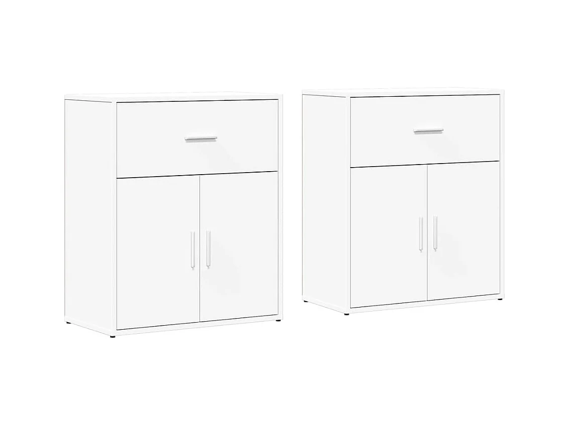 Credenze | Buffet | Armadi 2 pz Bianche 60x31x70 cm in Legno Multistrato