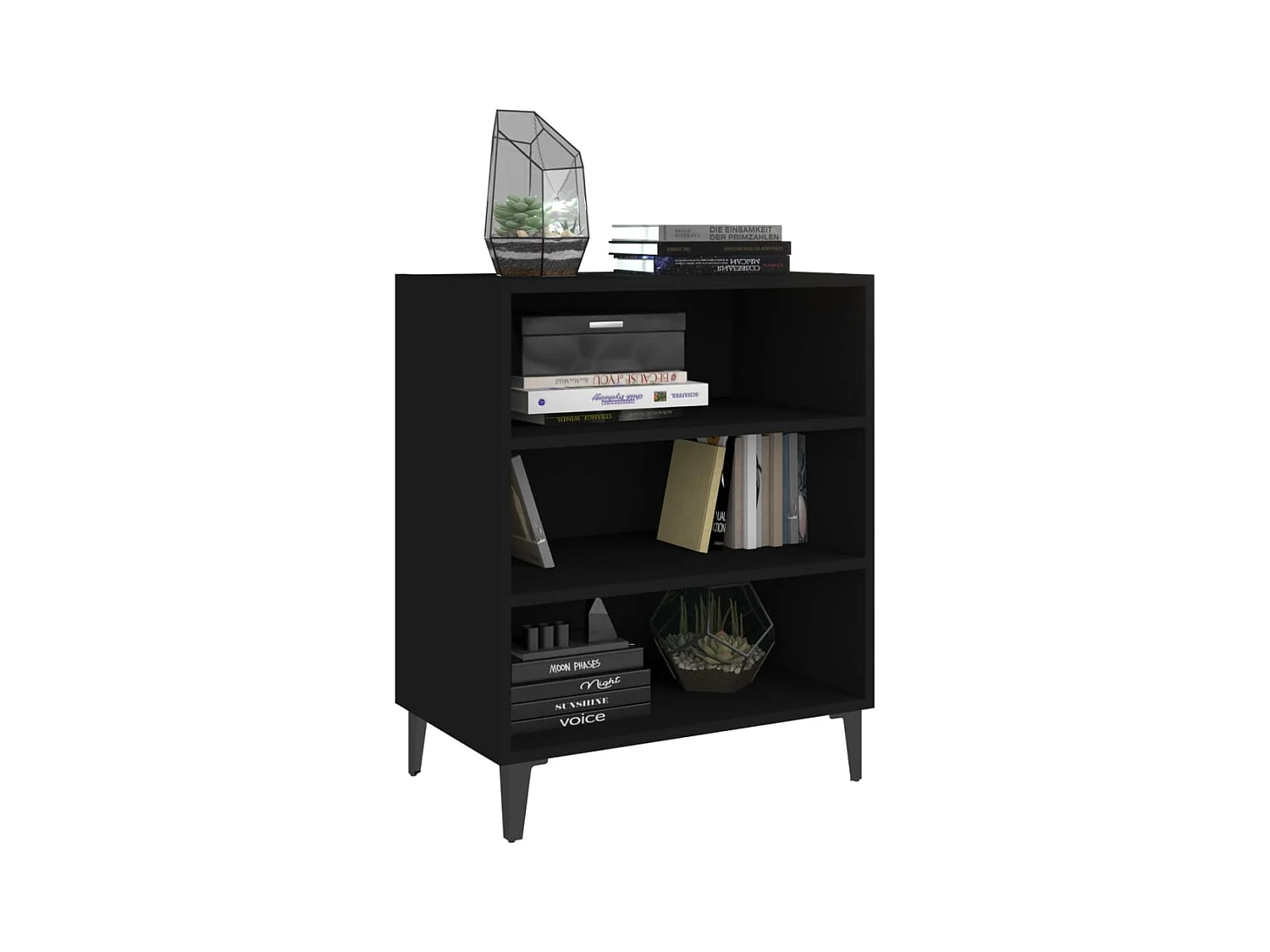 Buffet | Bahut | Meuble de rangement noir 57x35x70 cm bois d’ingénierie