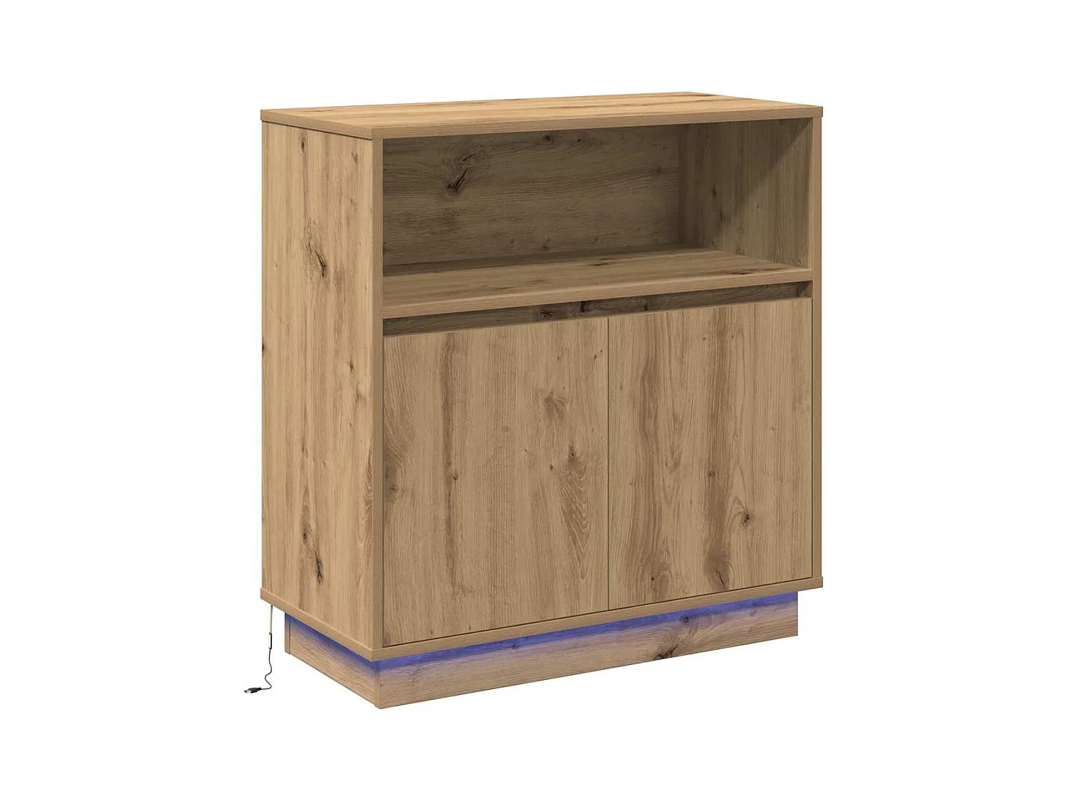 Sideboard | Credenza | Armadio con LED Rovere Artigianale 71x34,5x75 cm Legno ingegnerizzato