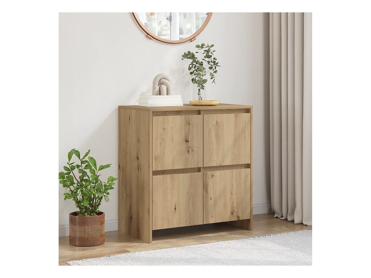 Buffet | Bahut | Meuble de rangement chêne artisanal 70 x 41 x 75 cm Bois d'ingénierie