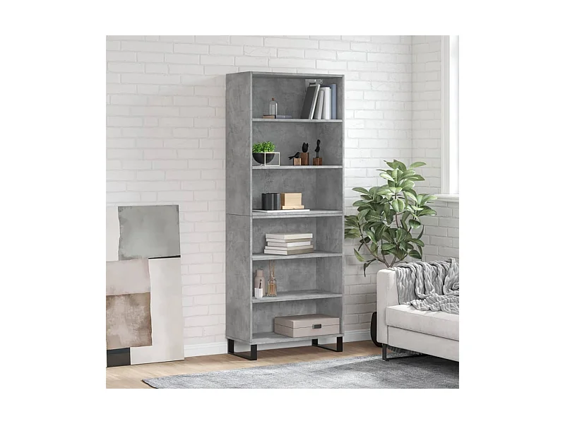 Buffet | Bahut | Meuble de rangement gris béton 69,5x32,5x180 cm bois d'ingénierie