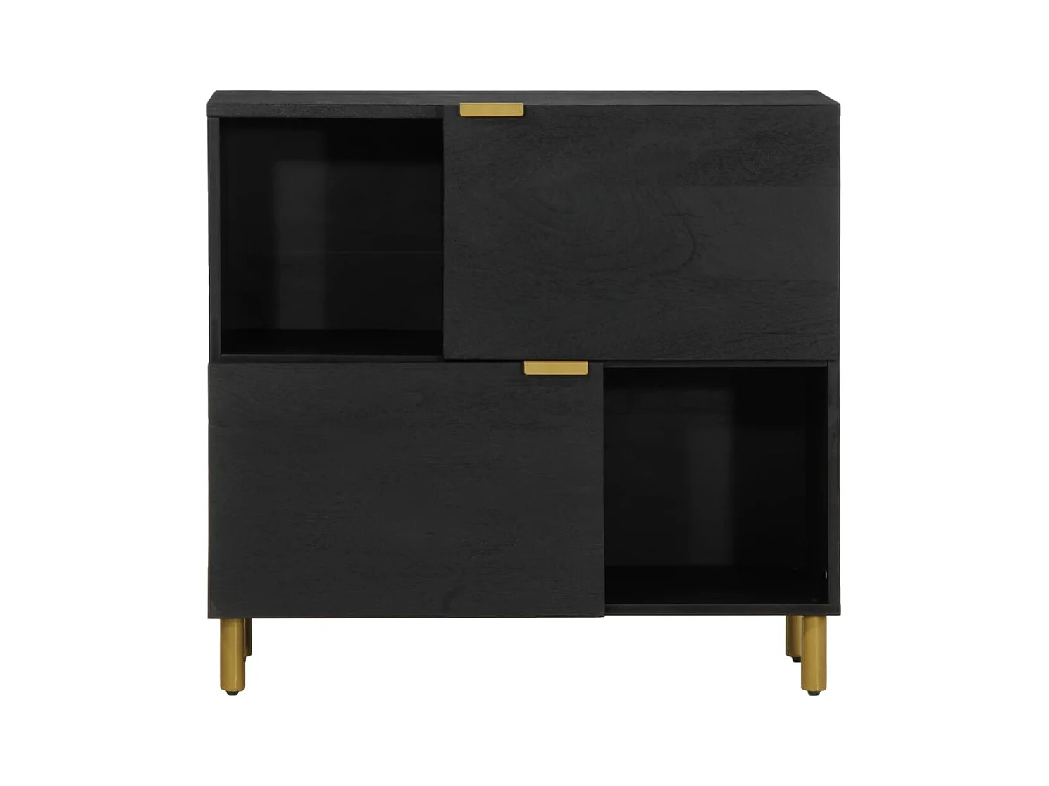 Buffet | Bahut | Meuble de rangement noir 80x33x75 cm bois d'ingénierie