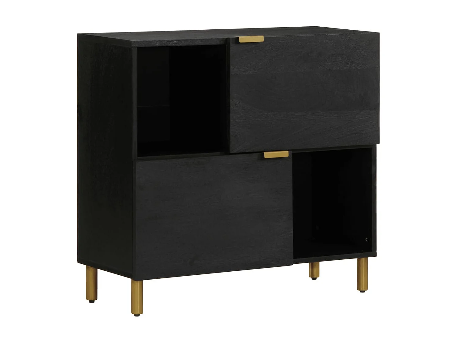 Buffet | Bahut | Meuble de rangement noir 80x33x75 cm bois d'ingénierie