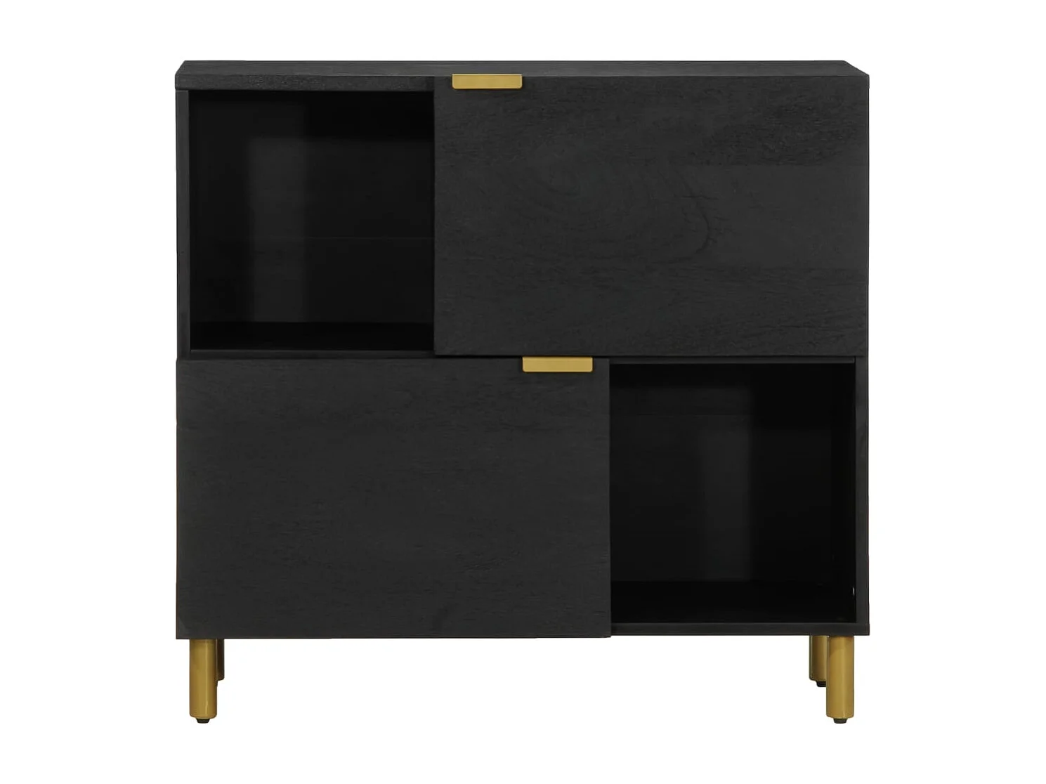 Buffet | Bahut | Meuble de rangement noir 80x33x75 cm bois d'ingénierie
