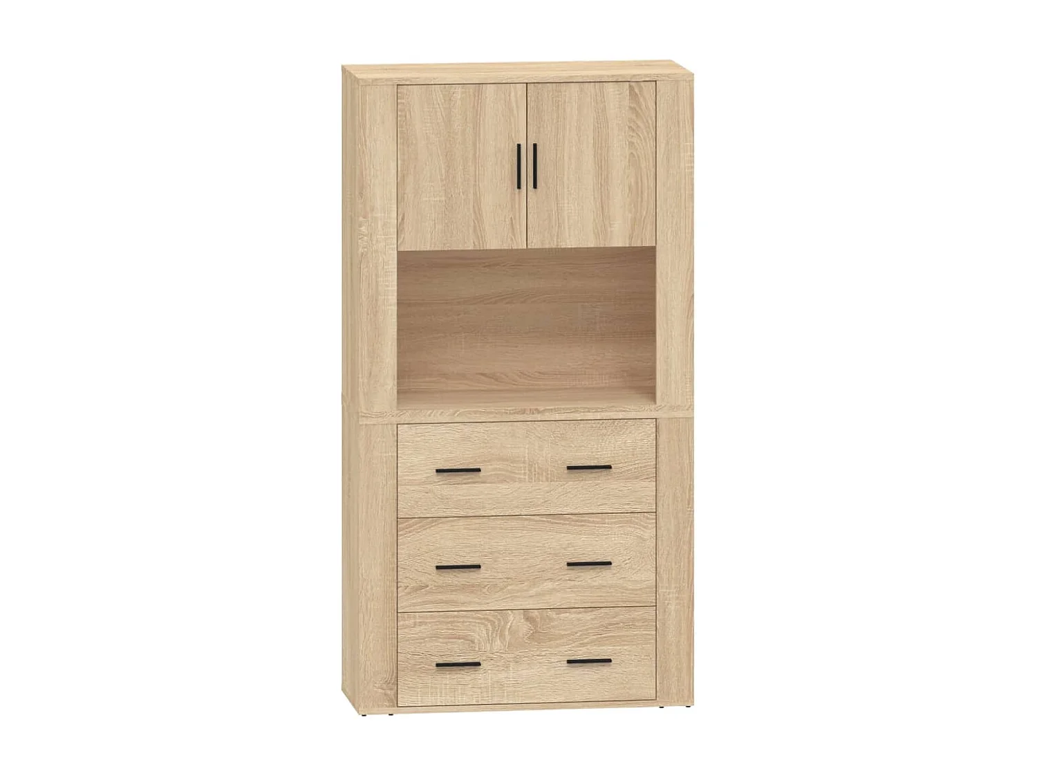 Buffet | Bahut | Meuble de rangement haut Chêne sonoma Bois d'ingénierie