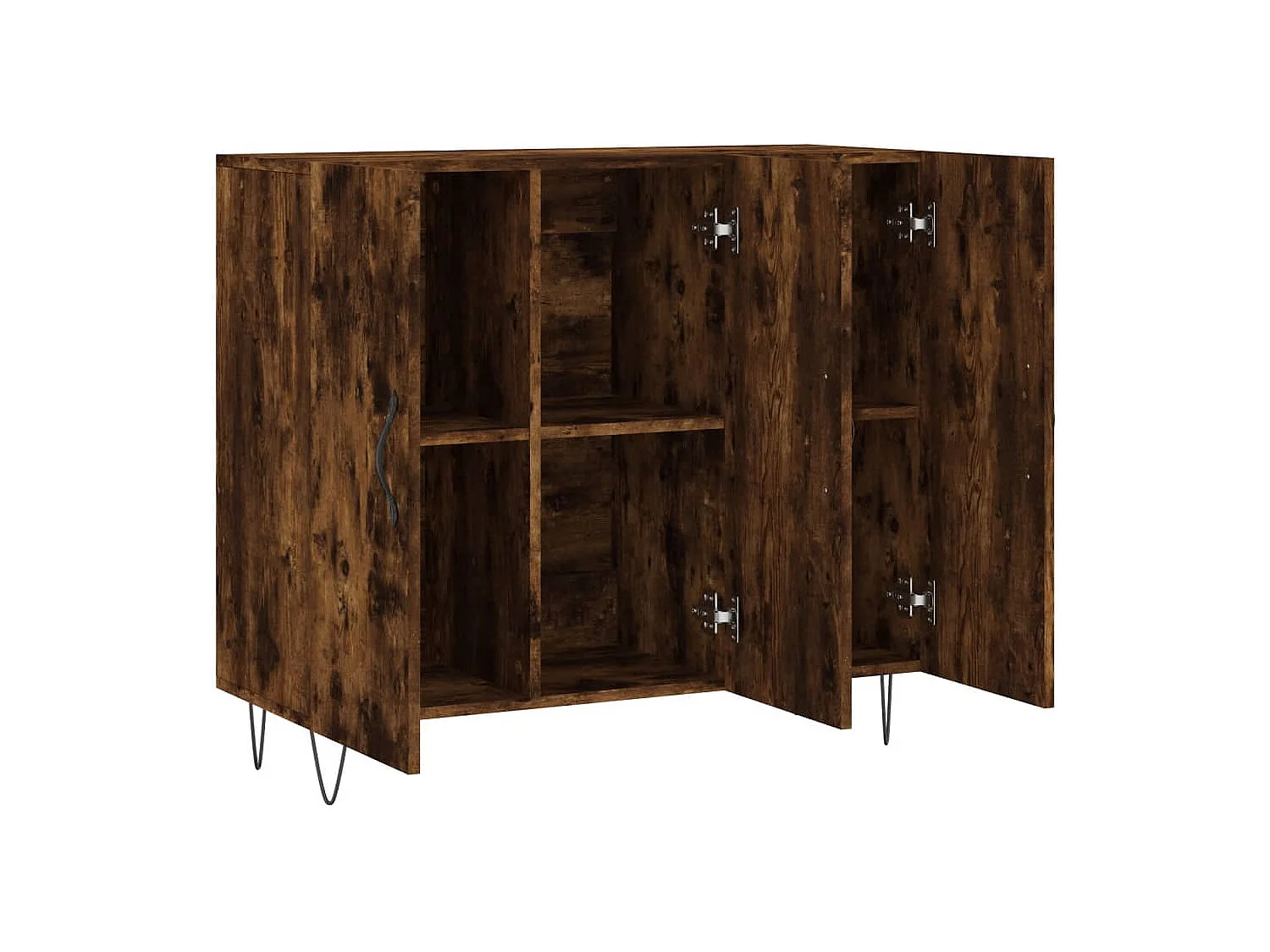 Buffet | Bahut | Meuble de rangement chêne fumé 90x34x80 cm bois d'ingénierie
