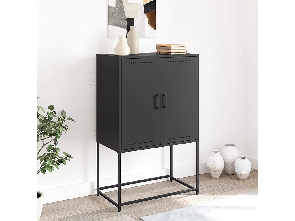 Credenza | Buffet | Armadio Nera 68,5x38,5x107 cm in Acciaio