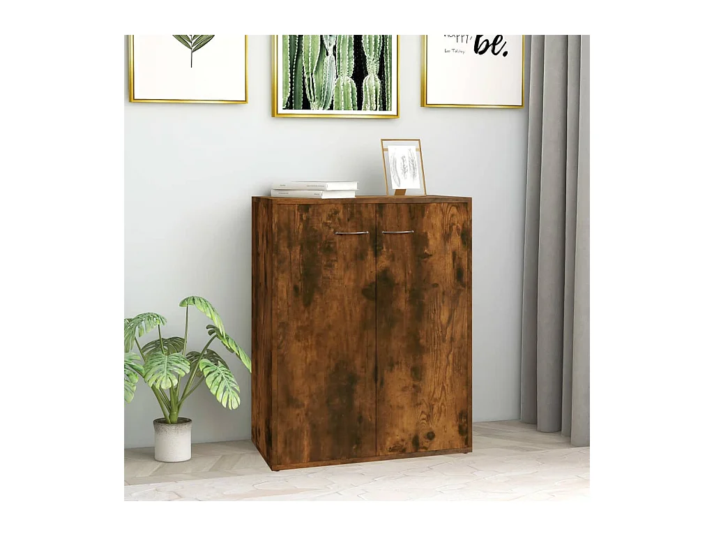 Buffet | Bahut | Meuble de rangement Chêne fumé 60x30x75 cm Bois d'ingénierie