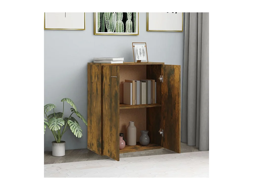 Buffet | Bahut | Meuble de rangement Chêne fumé 60x30x75 cm Bois d'ingénierie