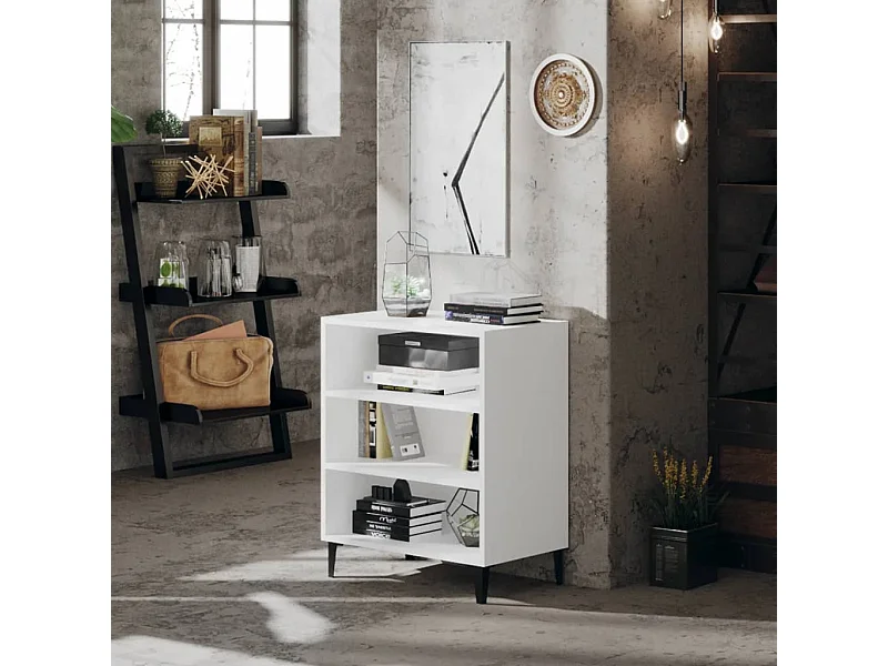 Credenza | Buffet | Armadio Bianca 57x35x70 cm in Legno Multistrato