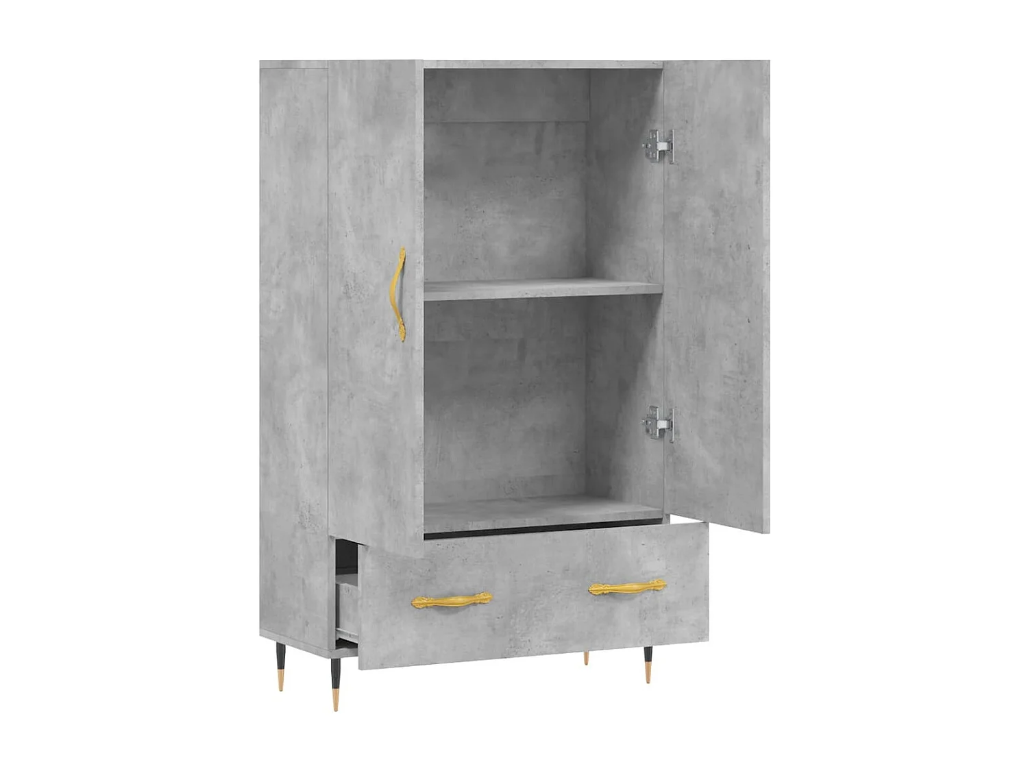 Buffet | Bahut | Meuble de rangement haut gris béton 69,5x31x115 cm bois d'ingénierie