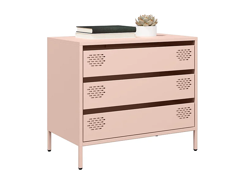 Credenza | Buffet | Armadio Rosa 68x39x58,5 cm in Acciaio Laminato a Freddo