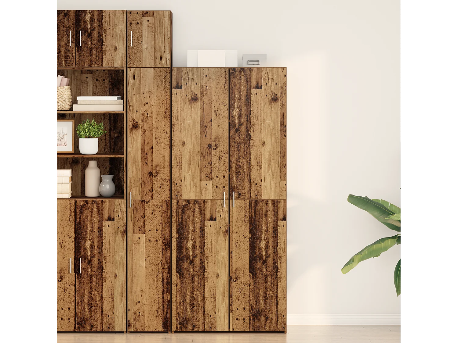 Buffet | Bahut | Meuble de rangement en Bois Ancien 40x42,5x185 cm Bois reconstitué