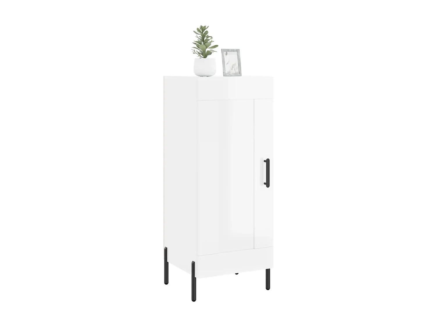 Buffet | Bahut | Meuble de rangement Blanc brillant 34,5x34x90 cm Bois d'ingénierie