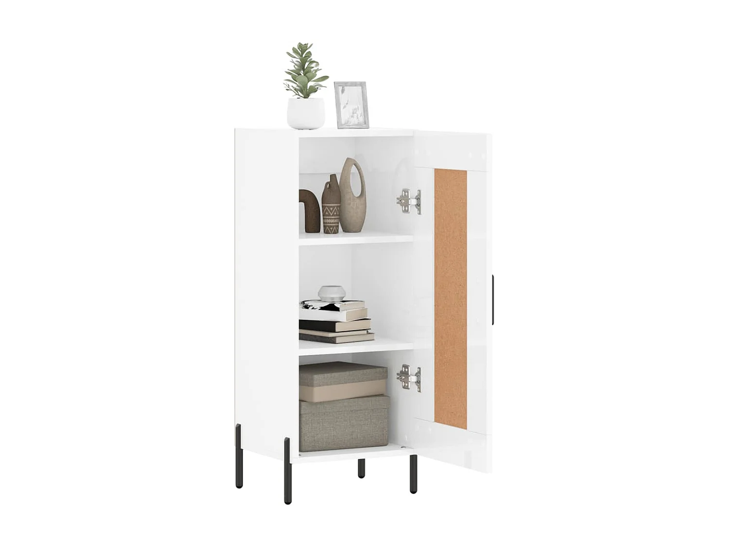 Buffet | Bahut | Meuble de rangement Blanc brillant 34,5x34x90 cm Bois d'ingénierie