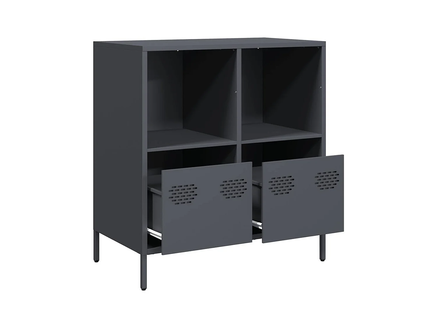 Buffet | Commode à tiroir | Meuble de rangement anthracite 68x39x73,5 cm acier laminé à froid