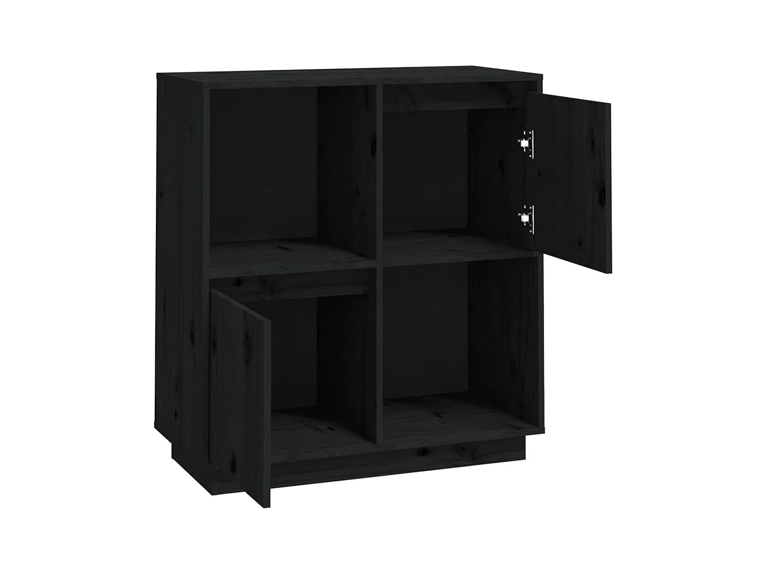 Buffet | Bahut | Meuble de rangement noir 74x35x80 cm bois massif de pin