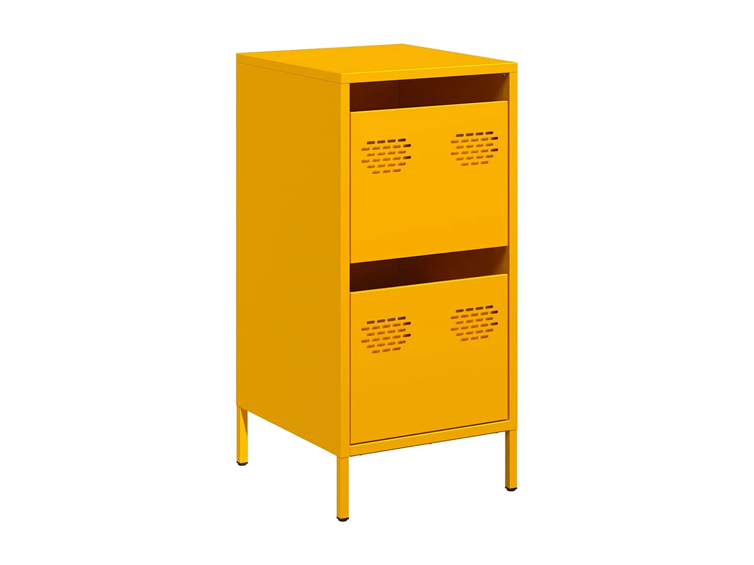 Credenza | Buffet | Armadio Giallo Senape 35x39x73,5 cm Acciaio Laminato a Freddo