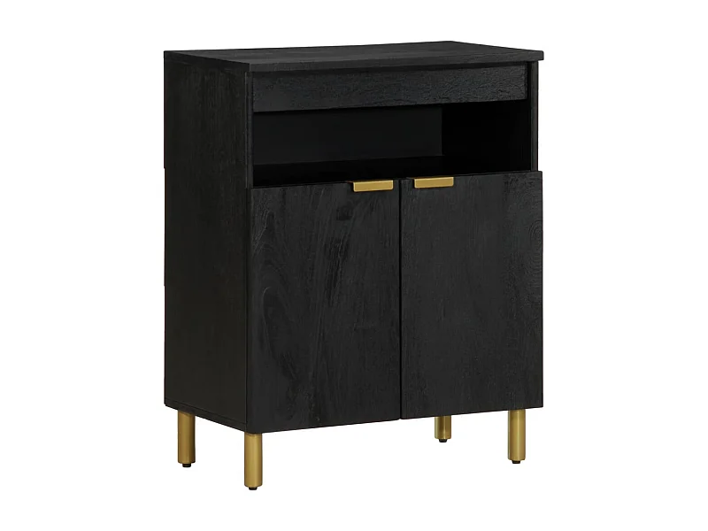 Buffet | Bahut | Meuble de rangement noir 60x33x75 cm bois d'ingénierie