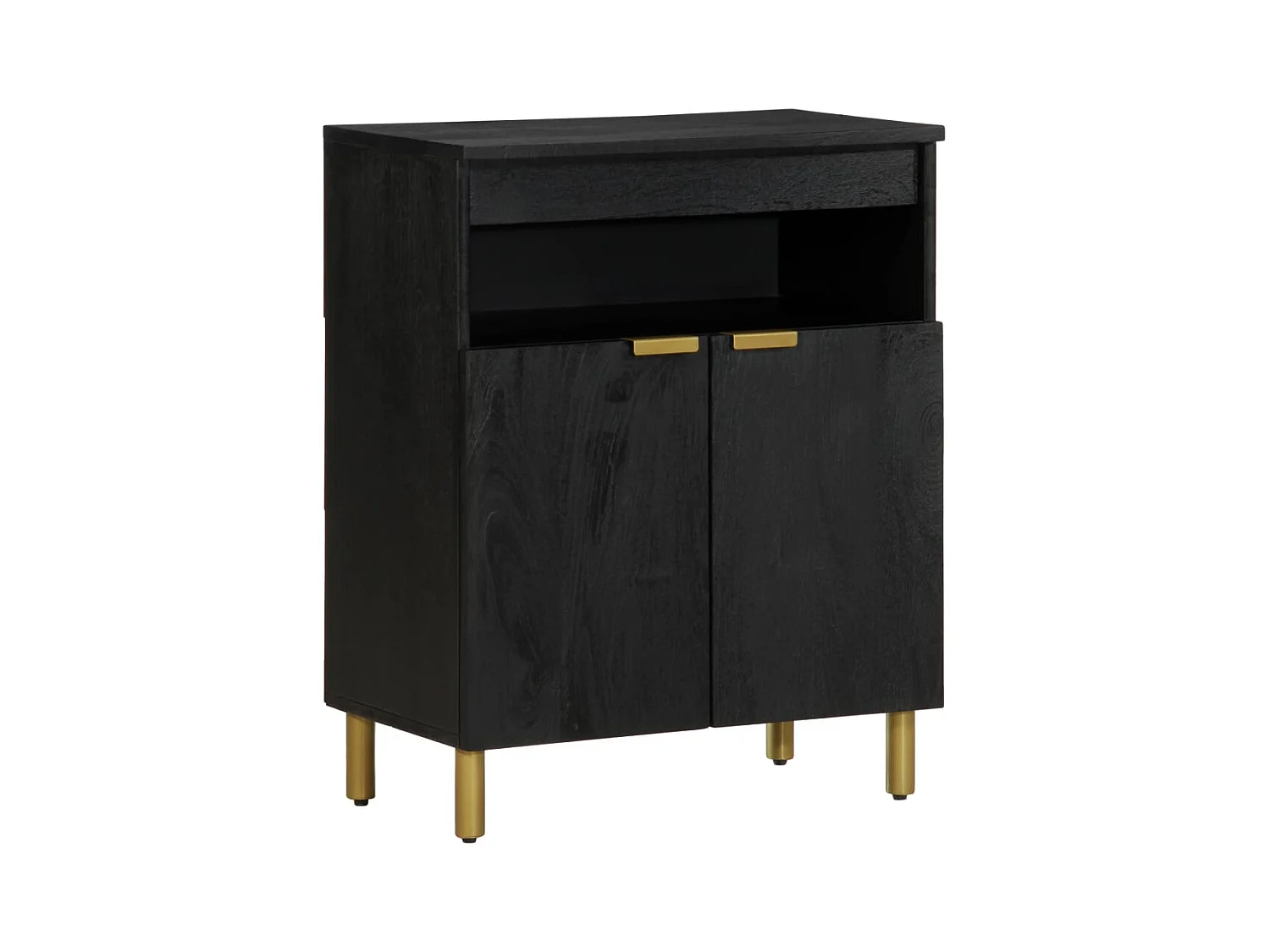 Credenza | Buffet | Armadio Nera 60x33x75 cm in Legno Multistrato
