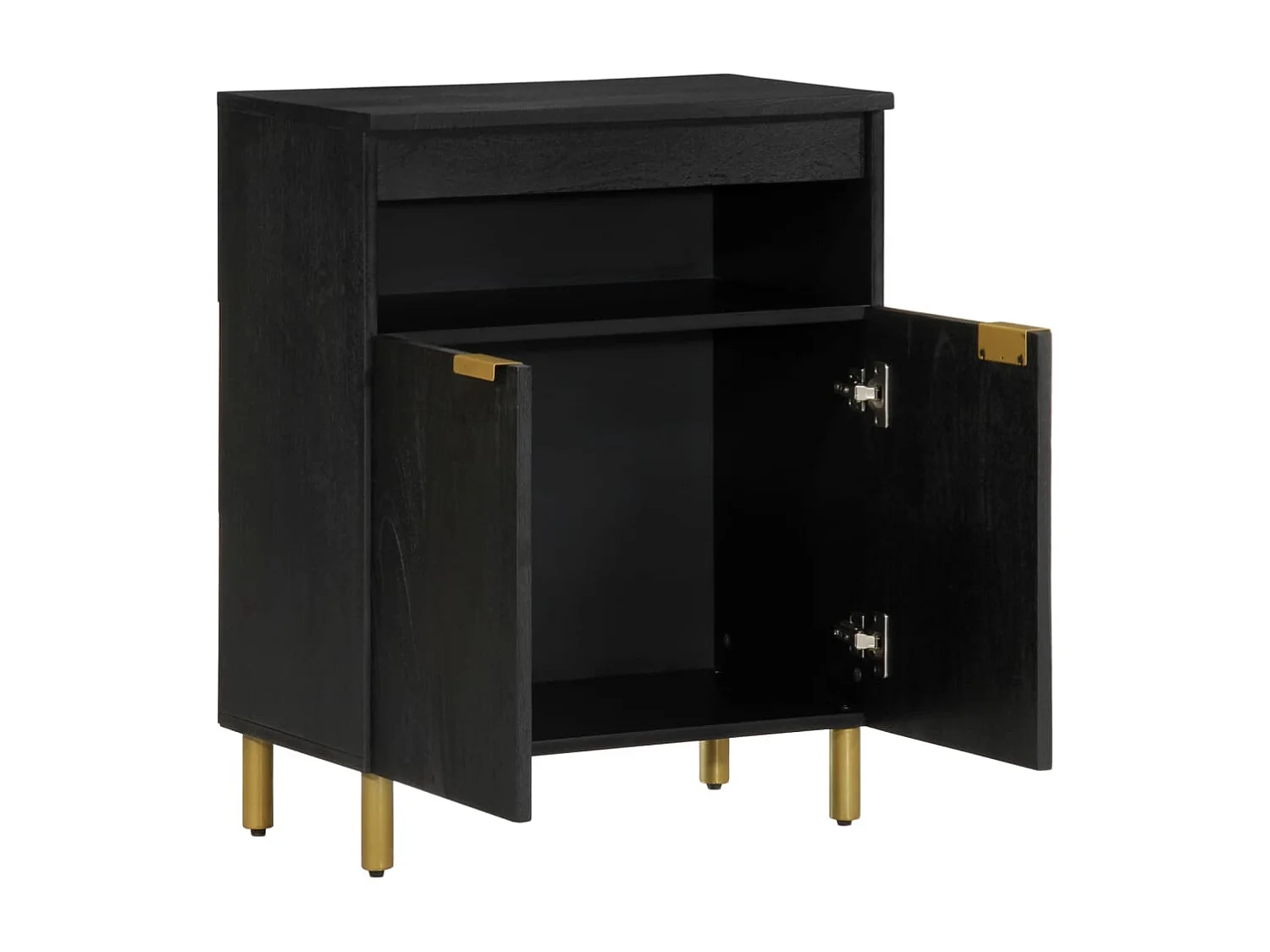Buffet | Bahut | Meuble de rangement noir 60x33x75 cm bois d'ingénierie