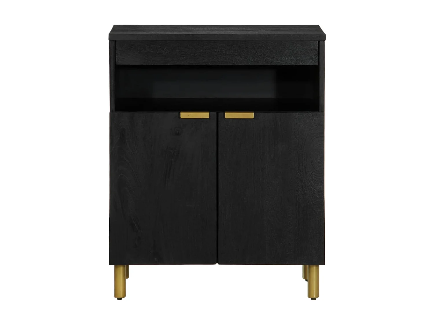 Buffet | Bahut | Meuble de rangement noir 60x33x75 cm bois d'ingénierie
