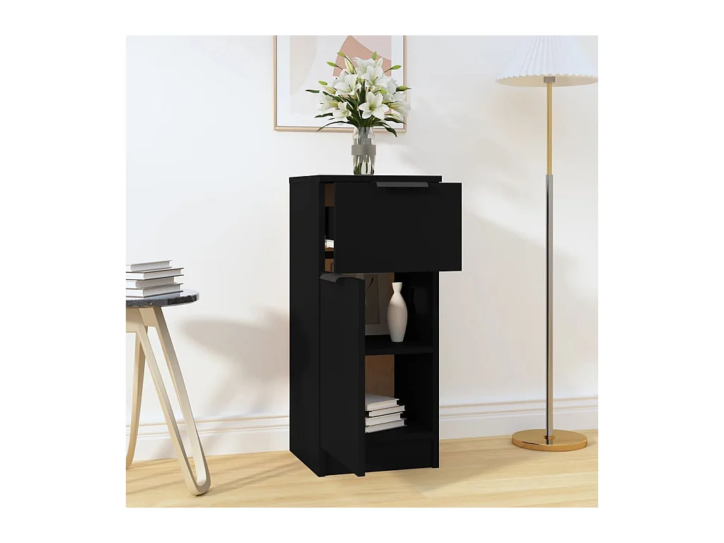 Buffet | Bahut | Meuble de rangement noir 30x30x70 cm bois d'ingénierie
