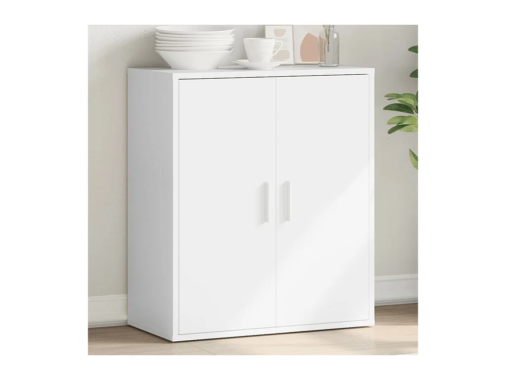 Credenza | Buffet | Armadio Bianca 79x38x80 cm in Legno Multistrato