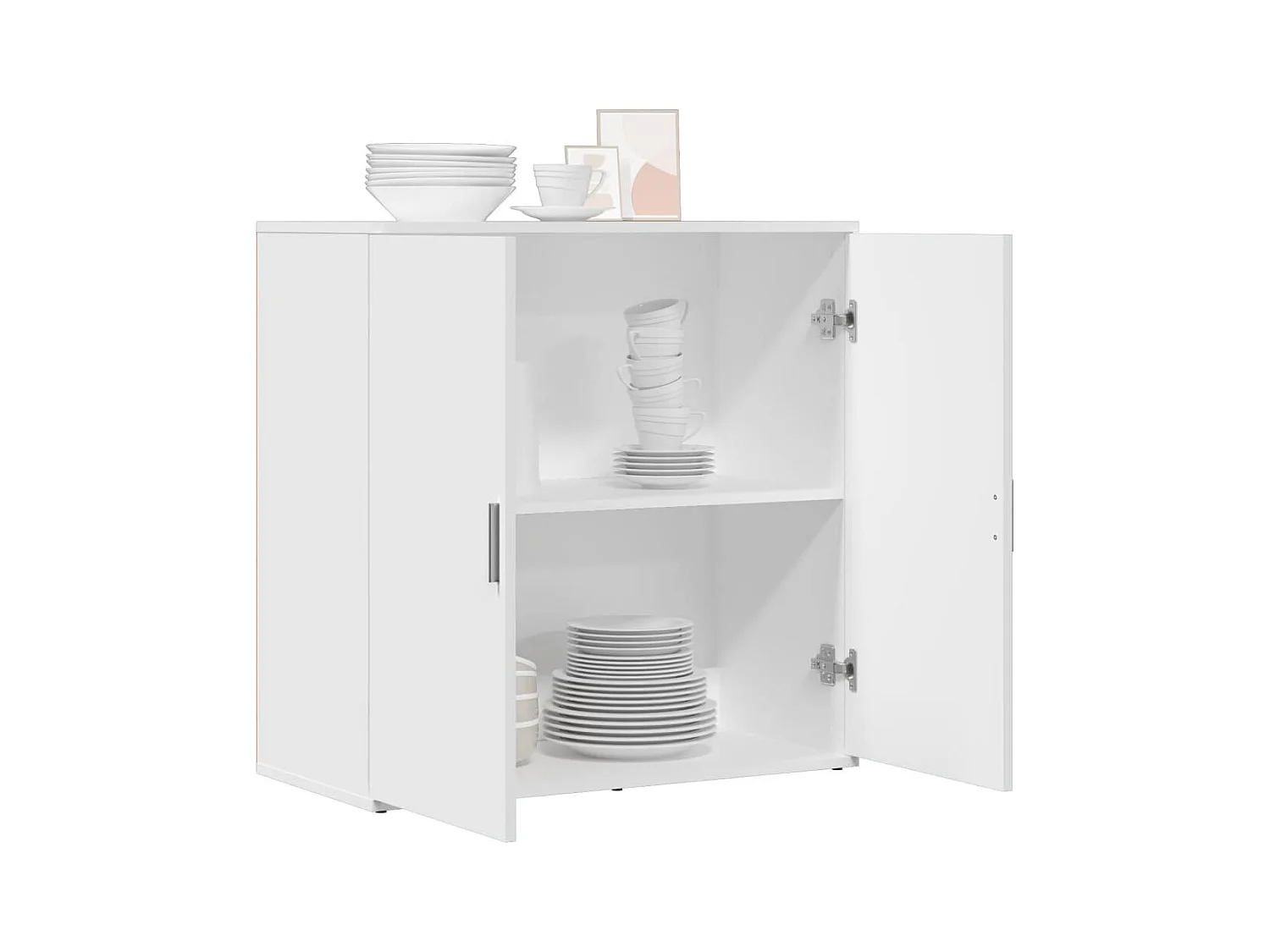 Credenza | Buffet | Armadio Bianca 79x38x80 cm in Legno Multistrato