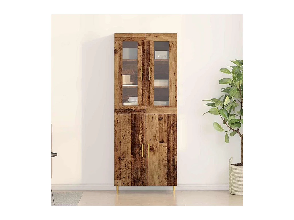Highboard | Credenza| Armadio alto Legno Vecchio 69.5x34x180 cm Legno Ingegnerizzato