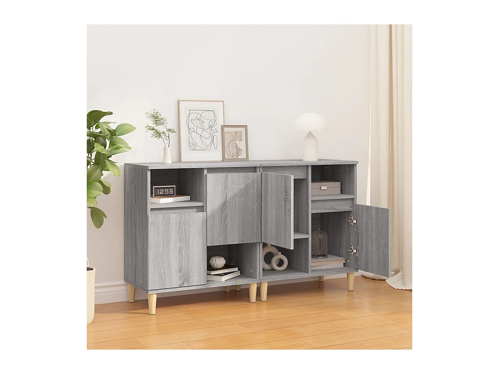 Credenze | Buffet | Armadi 2pz Grigio Sonoma 60x35x70 cm in Legno Multistrato