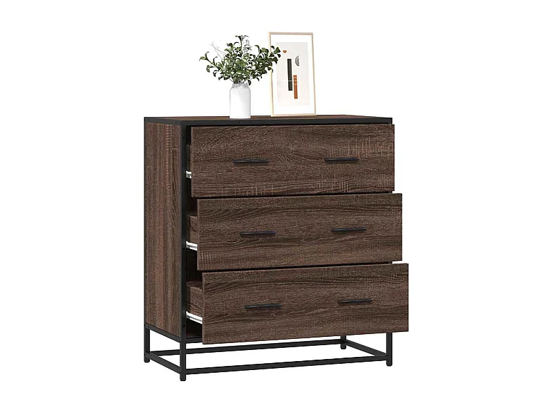 Buffet | Commode à tiroir | Meuble de rangement chêne marron 68x35x76 cm bois d'ingénierie et métal