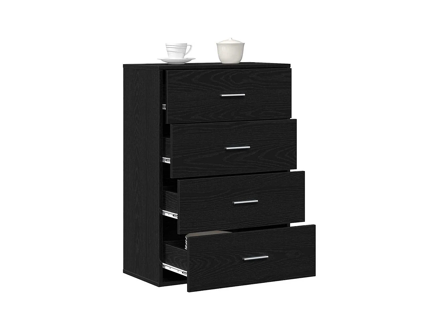 Credenza | Buffet | Armadio con cassetto Rovere nero 60 x 31 x 84 cm Truciolare