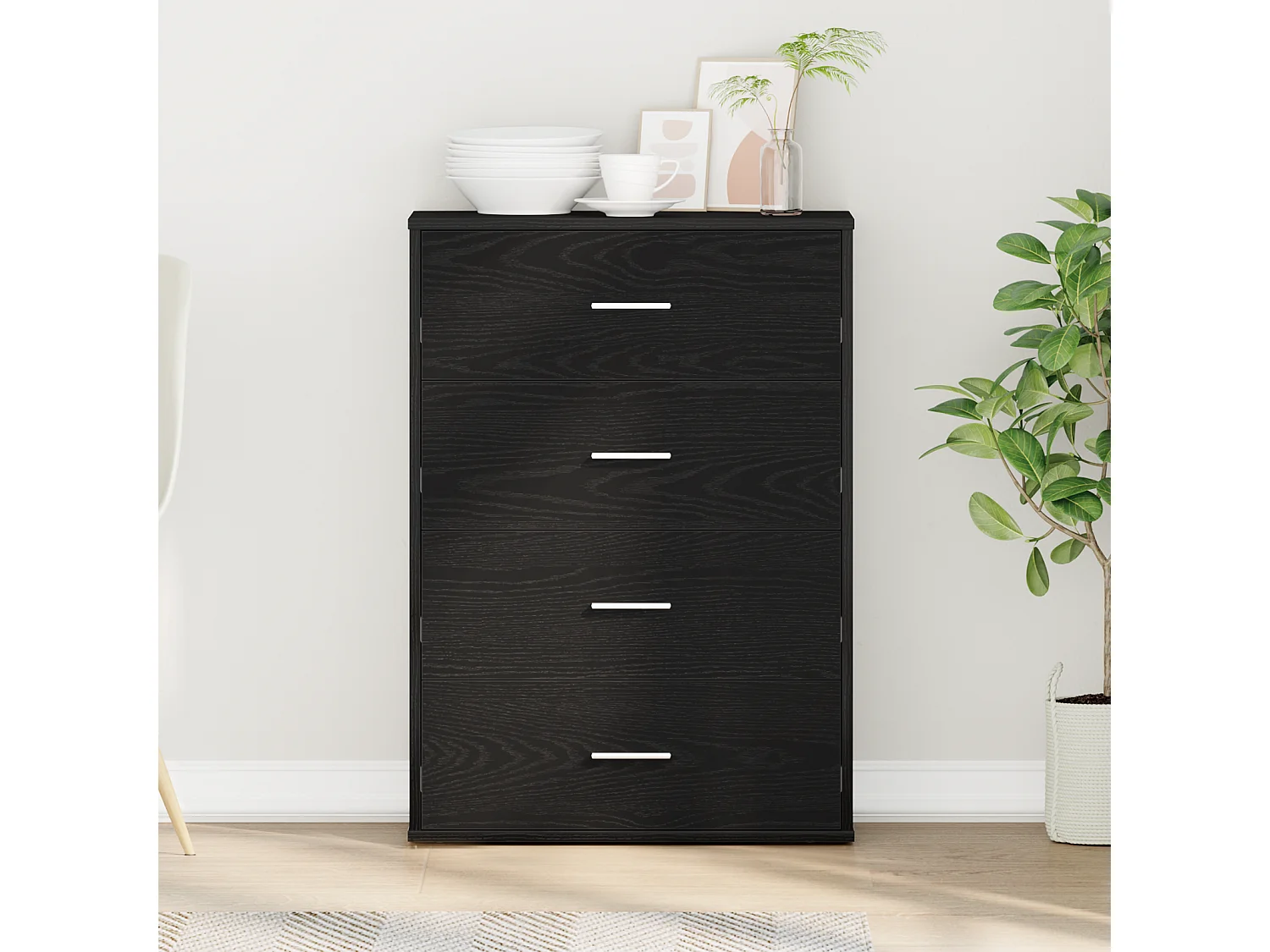 Buffet | Bahut | Meuble de rangement Chêne noir 60 x 31 x 84 cm Panneau de particules
